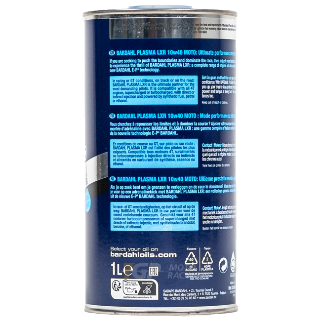 バーダール 10W40 プラズマ LXR - 1リットル プレミアムオイル 