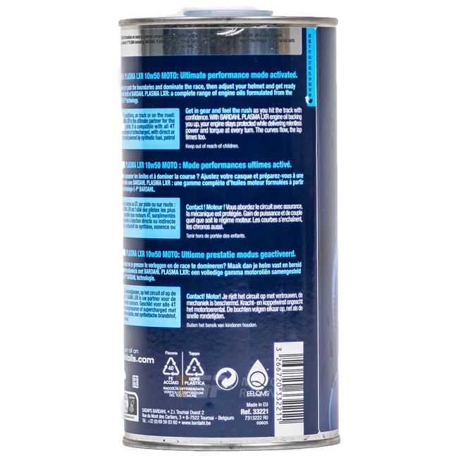 バーダール 10W50 プラズマ LXR - 1リットル プレミアムオイル 