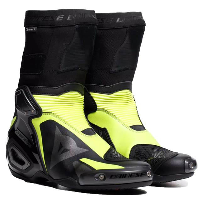 Dainese Axial 2 Racing und Straßen Motorradstiefel | Herren | Schwarz/Neon Gelb | 20179000526200