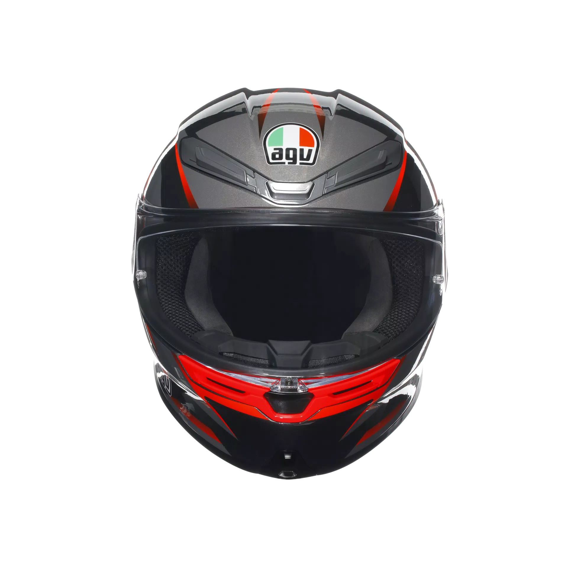 AGV K6 S ヘルメット スラッシュカット ブラック/グレー/レッド | 2118395001014 