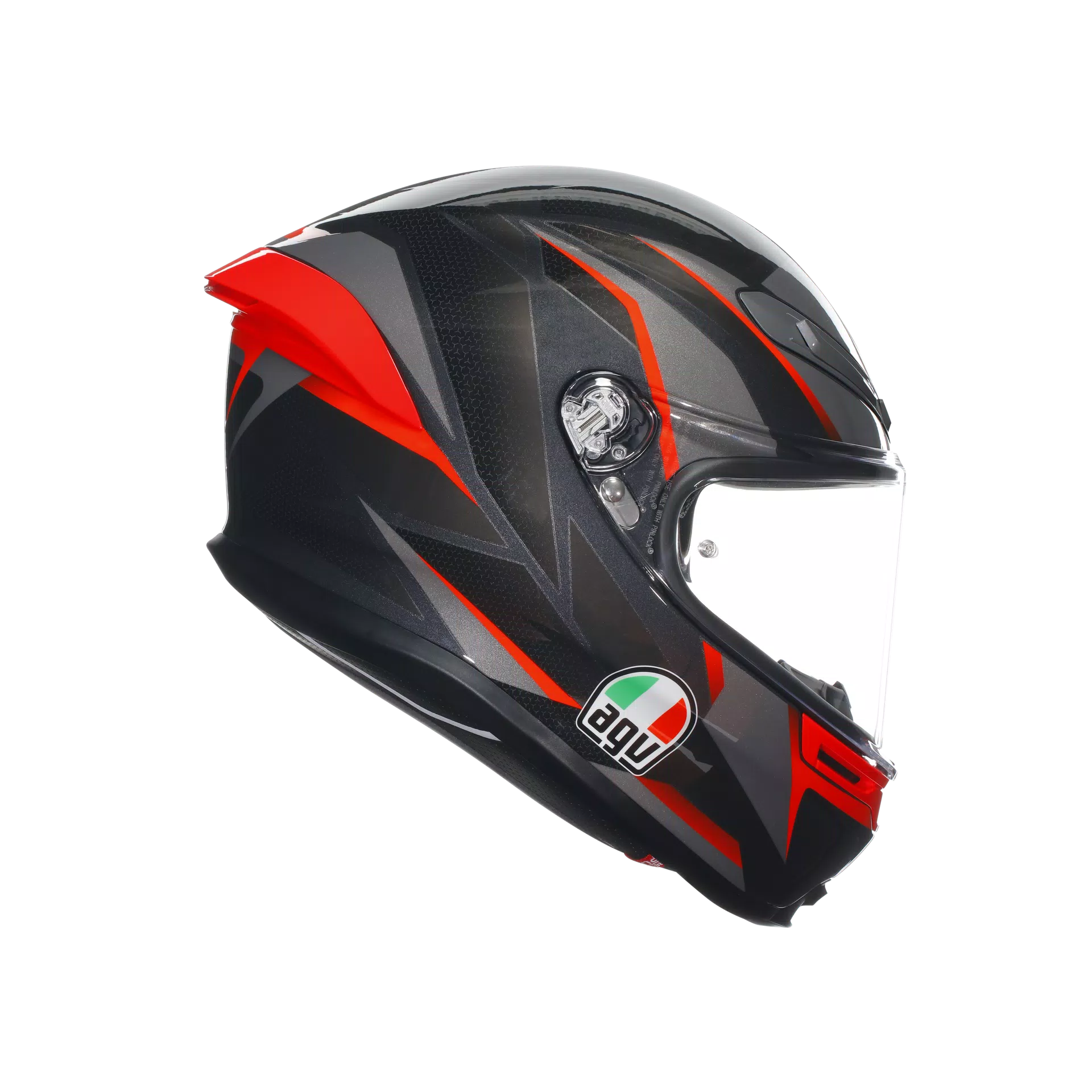 AGV K6 S ヘルメット スラッシュカット ブラック/グレー/レッド | 2118395001014 