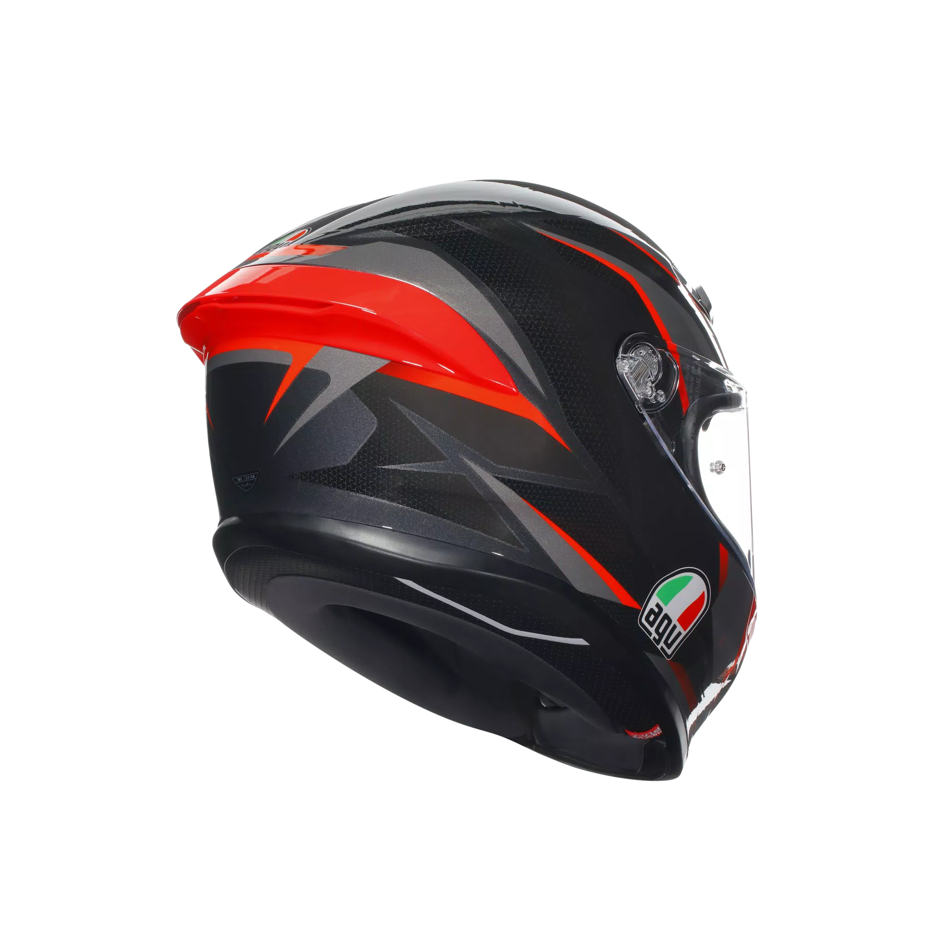 AGV K6 S ヘルメット スラッシュカット ブラック/グレー/レッド | 2118395001014 