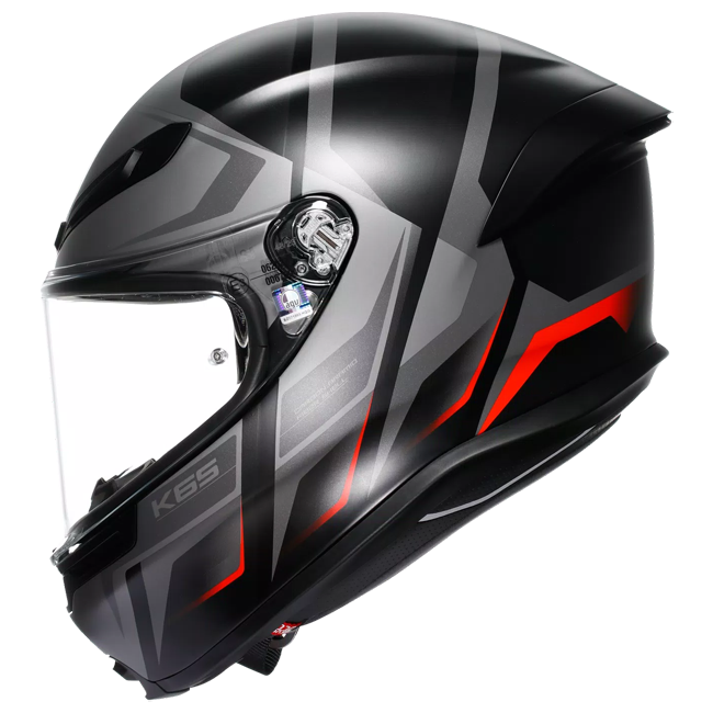 AGV K6 S ヘルメット カーヴ マット ブラック/グレー/レッド | 2118395001024 