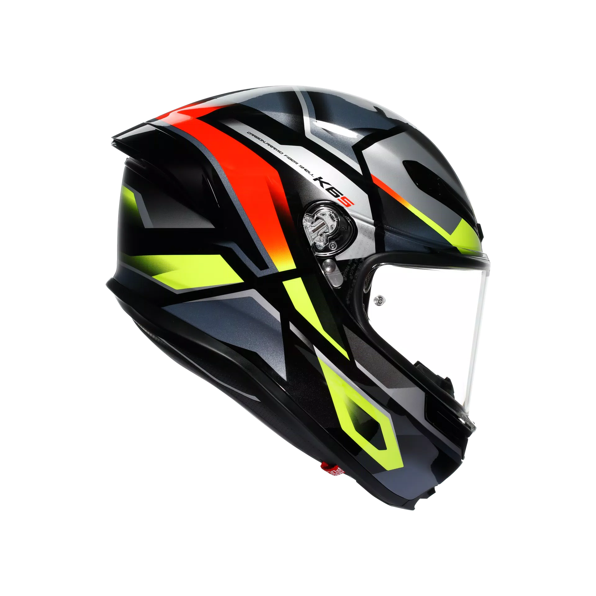 AGV K6 S ヘルメット エラザー ブラック/レッド/フルオ イエロー | 2118395001026 