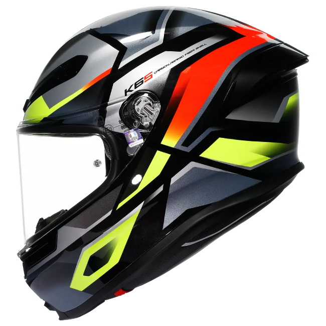 AGV K6 S ヘルメット エラザー ブラック/レッド/フルオ イエロー | 2118395001026 