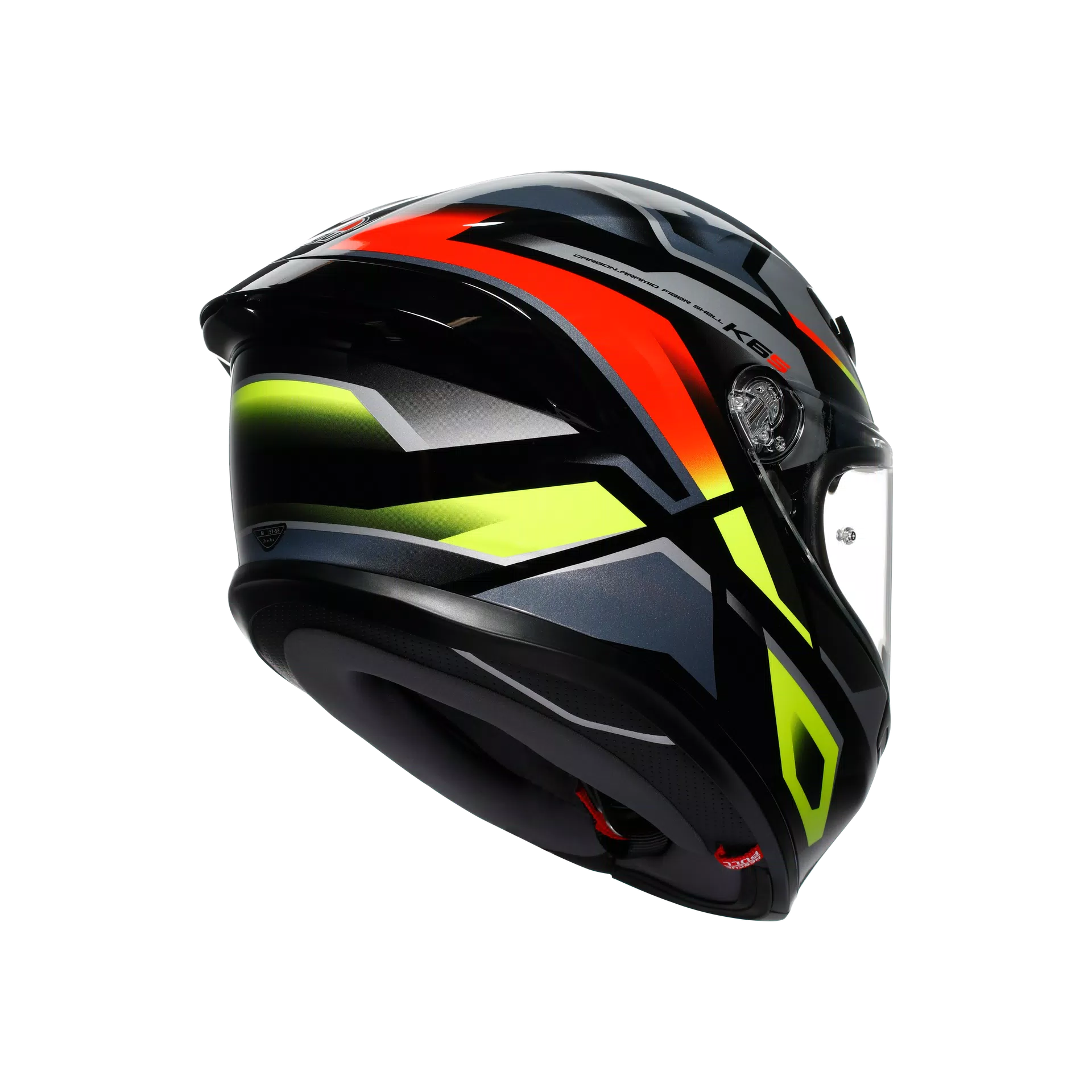 AGV K6 S ヘルメット エラザー ブラック/レッド/フルオ イエロー | 2118395001026 