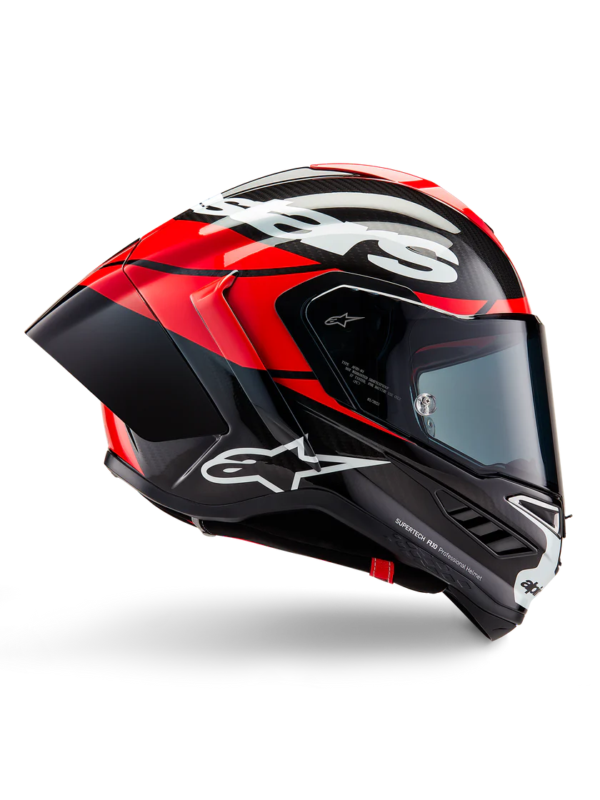 Alpinestars Supertech R10 Element Helm Carbon Carb Leuchtend Rot Weiß 8200324-1363
