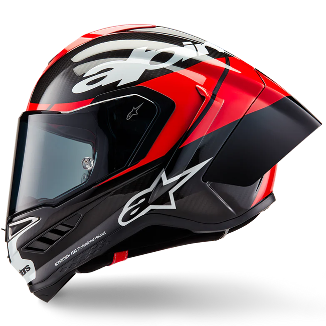 Alpinestars Supertech R10 Element Helm Carbon Carb Leuchtend Rot Weiß 8200324-1363