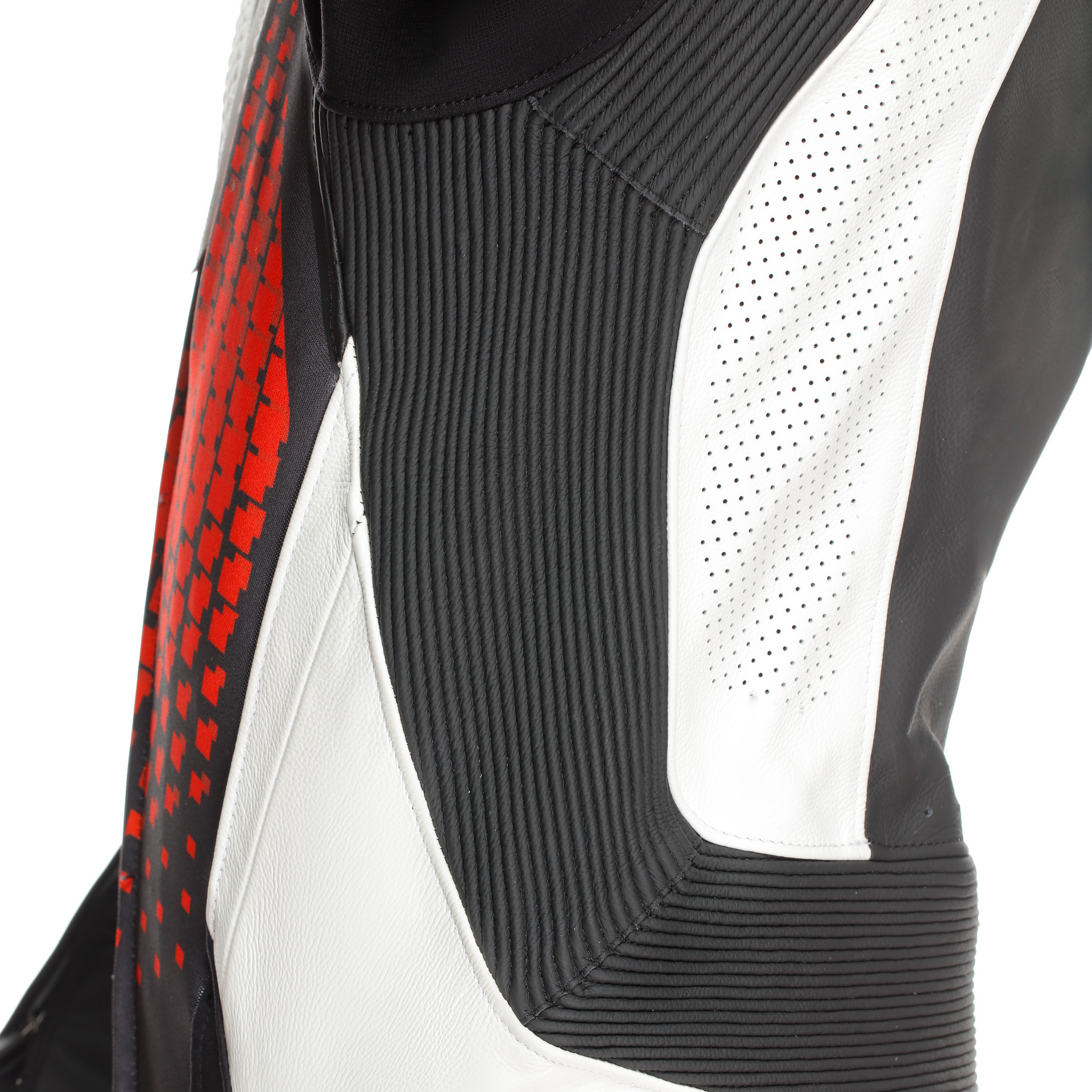 Dainese Laguna Seca 6 Einteiler Lederkombi – Perforierter Rennanzug | Herren | Weiß/Rot