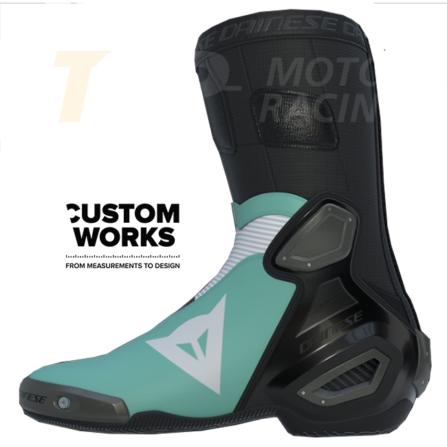 Dainese Axial 2 Racing und Straßen Motorradstiefel | Herren | Sardinia Sea Blau / Weiß | Custom Works