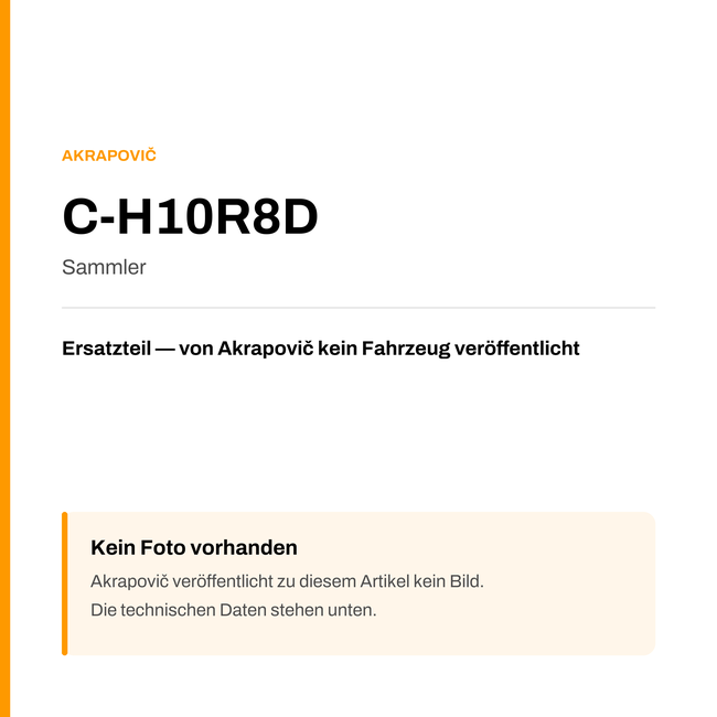 Akrapovic Sammler C-H10R8D — Platzhalter, kein Herstellerfoto verfügbar
