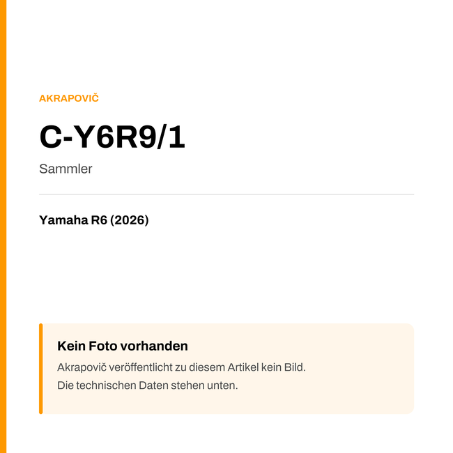 Akrapovic Sammler Yamaha R6 (26-26) C-Y6R9/1 — Platzhalter, kein Herstellerfoto verfügbar