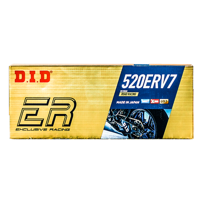 D.I.D 520ERV7 Xリングチェーン 520 G&G オープン ニッツロック付き – 100から130リンク 