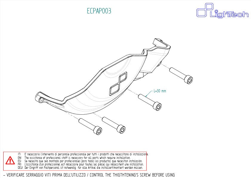 アルミニウム クラッチ プロテクター カバー LighTech Aprilia RS 660 (20-25) ECPAP003NER 