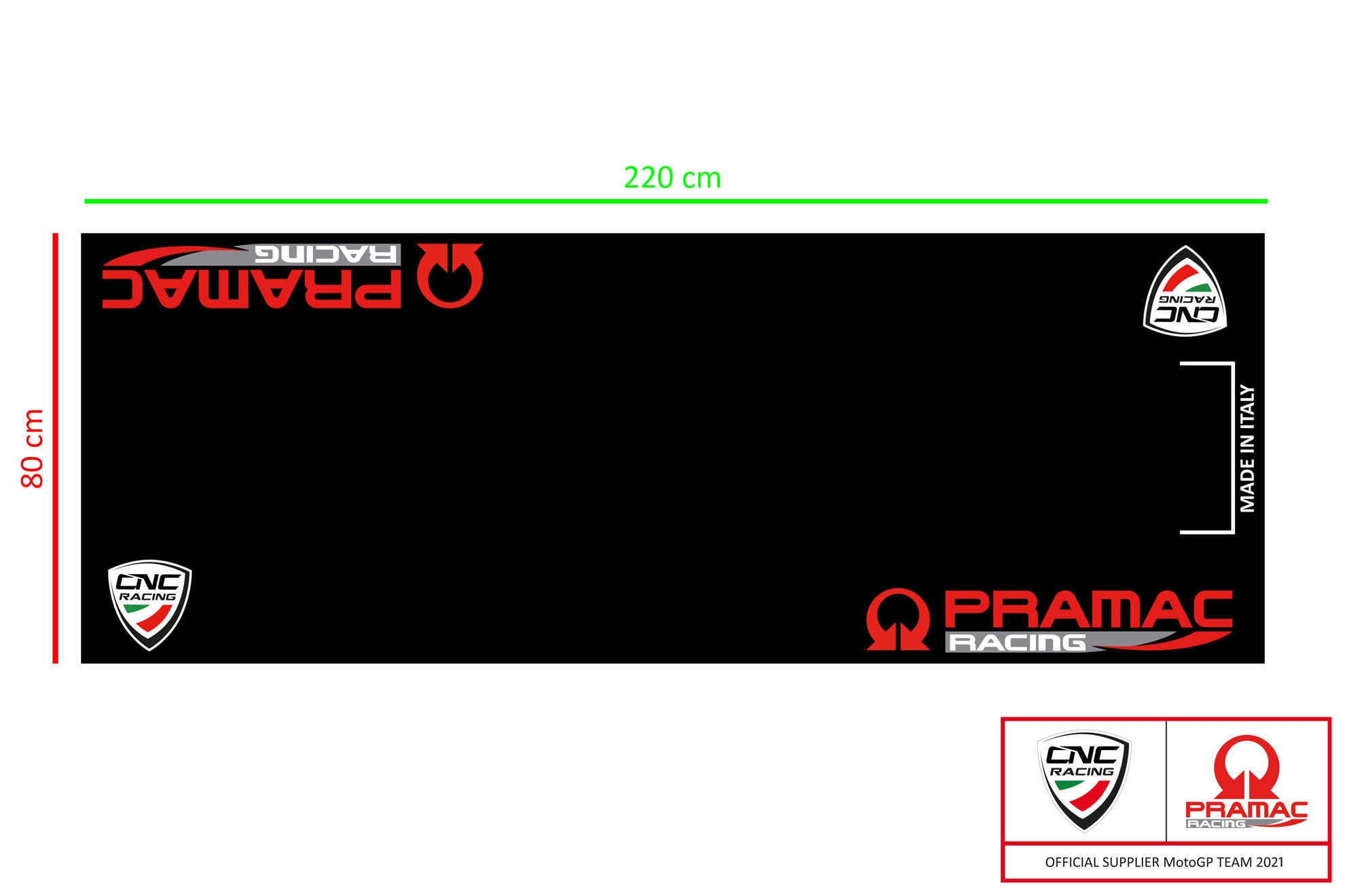 バイク用ボックス＆ガレージカーペット 220 x 80 cm プラマックレーシングリミテッドエディション CNCレーシング GA003BPR 