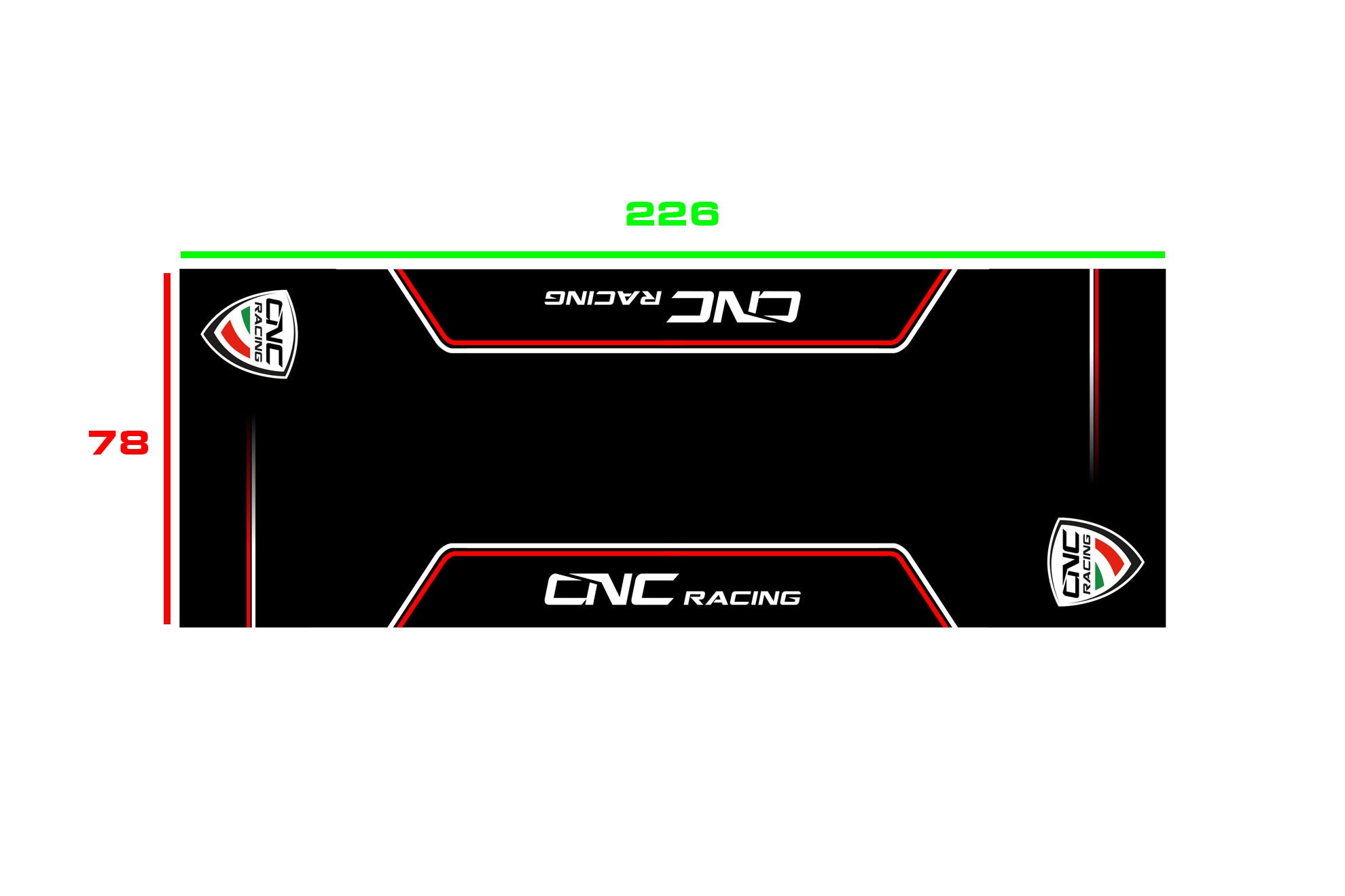 バイク用ボックス＆ガレージカーペット 226 x 80 cm CNC Racing GA016B 