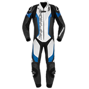 Spidi Laser Pro ワンピース レザースーツ – パーフォレーション加工レーシングスーツ | メンズ | ブラック/ブルー | Y154022 