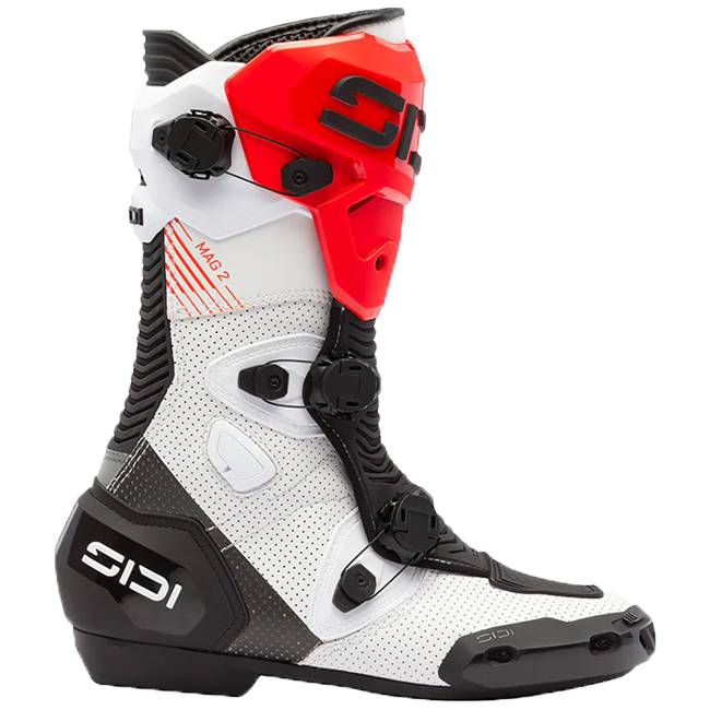 Sidi MAG 2 Air バイクブーツ ホワイト ブラック レッド - 391 