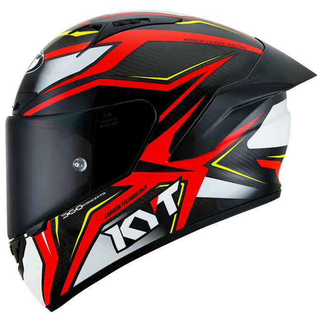 KYT NZ-Race Helm Carbon Stride Glossy Rot/Weiß Y6NZ0026