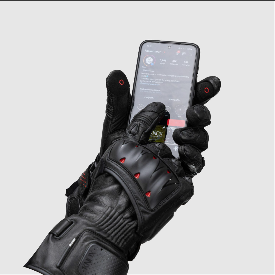 Knox Oulton MK2 スポーツ レザ—グローブ | メンズ | ブラック／レッド | 1011352110030 