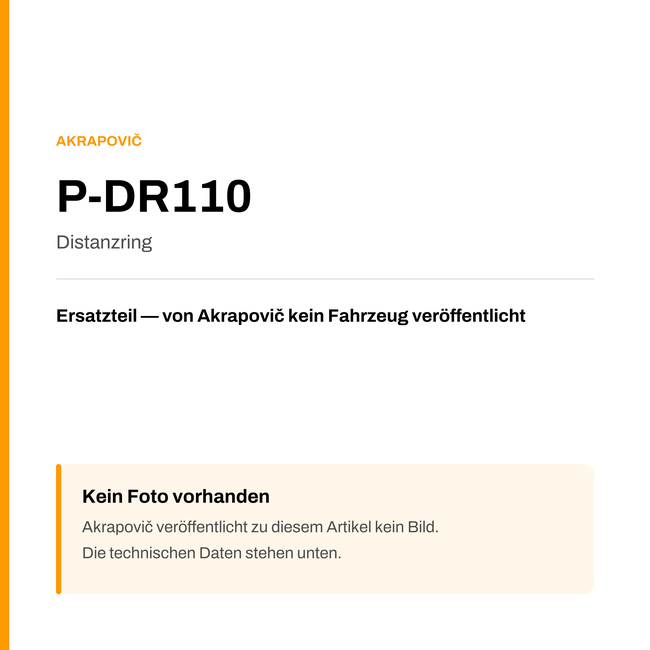 Akrapovic Distanzring P-DR110 — Platzhalter, kein Herstellerfoto verfügbar