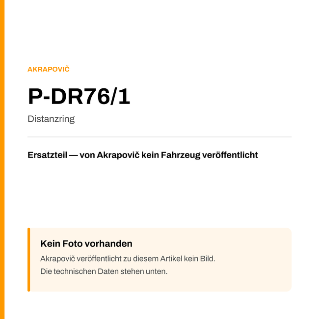 Akrapovic Distanzring P-DR76/1 — Platzhalter, kein Herstellerfoto verfügbar