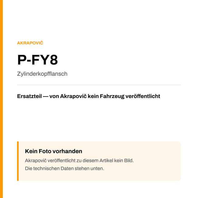 Akrapovic Zylinderkopfflansch P-FY8 — Platzhalter, kein Herstellerfoto verfügbar
