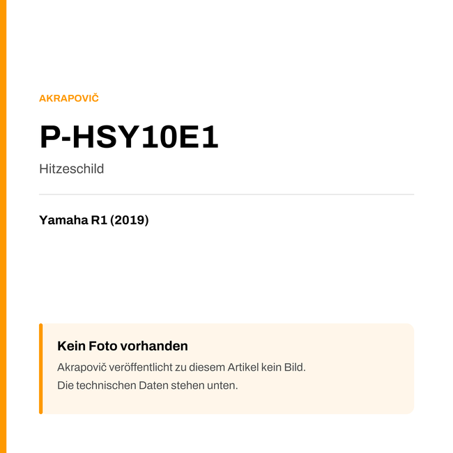 Akrapovic Hitzeschild Yamaha R1 (19-19) P-HSY10E1 — Platzhalter, kein Herstellerfoto verfügbar