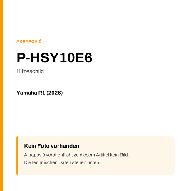 Akrapovic Hitzeschild Yamaha R1 (26-26) P-HSY10E6 — Platzhalter, kein Herstellerfoto verfügbar