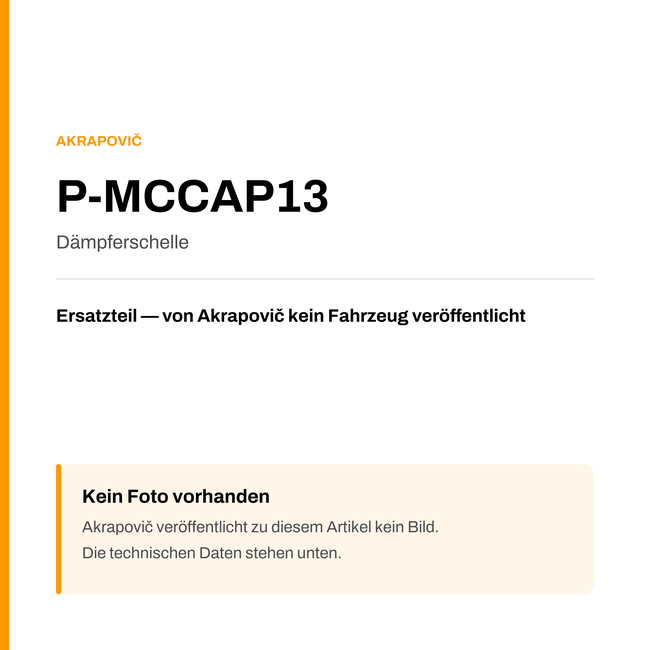 Akrapovic Dämpferschelle P-MCCAP13 — Platzhalter, kein Herstellerfoto verfügbar