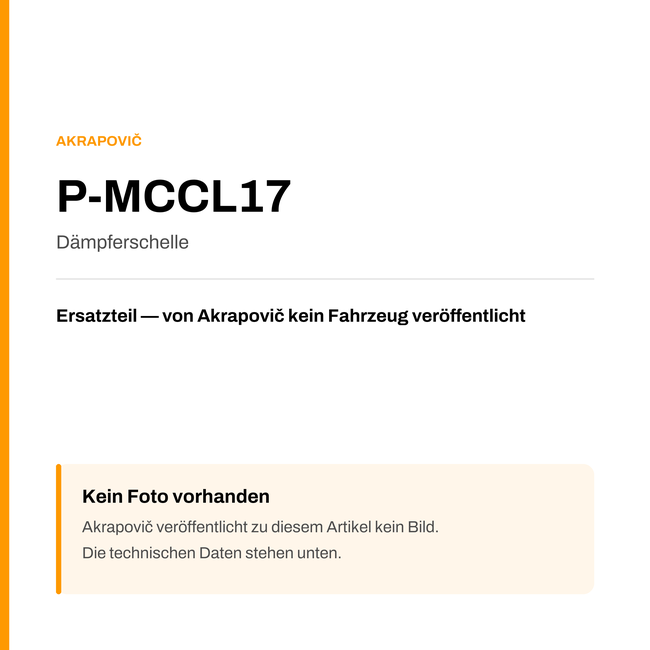 Akrapovic Dämpferschelle P-MCCL17 — Platzhalter, kein Herstellerfoto verfügbar