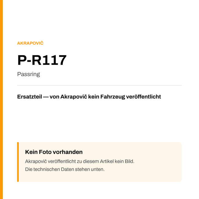Akrapovic Passring P-R117 — Platzhalter, kein Herstellerfoto verfügbar