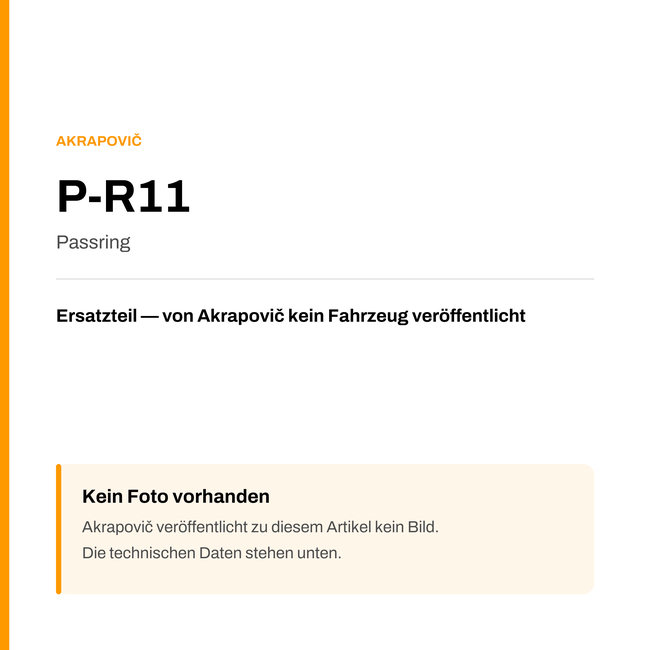 Akrapovic Passring P-R11 — Platzhalter, kein Herstellerfoto verfügbar