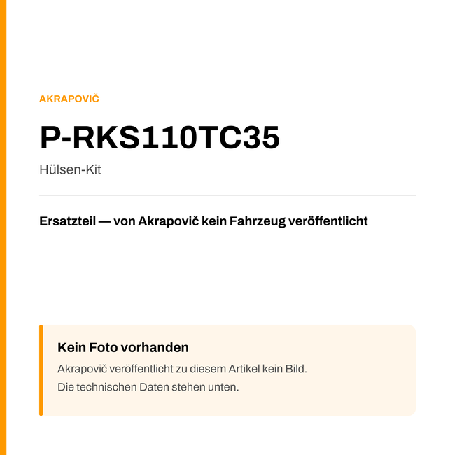 Akrapovic Hülsen-Kit P-RKS110TC35 — Platzhalter, kein Herstellerfoto verfügbar