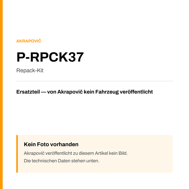 Akrapovic Repack-Kit P-RPCK37 — Platzhalter, kein Herstellerfoto verfügbar