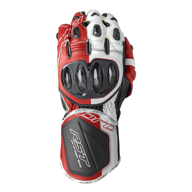 RST Pro Series GP D3O バイク用レザーグローブ | メンズ | レッド/ホワイト | 103715 