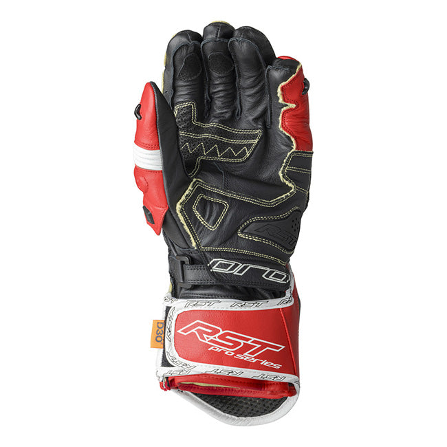 RST Pro Series GP D3O バイク用レザーグローブ | メンズ | レッド/ホワイト | 103715 