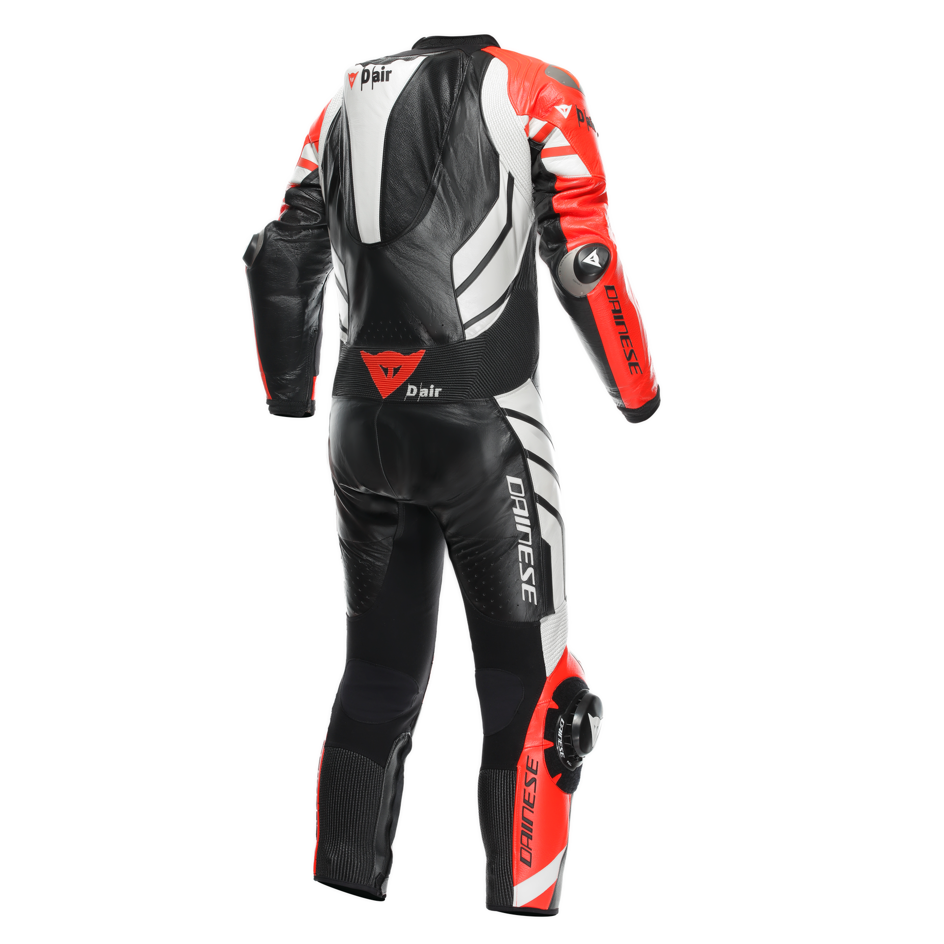 Dainese Mugello 3 D-AIR® Einteiler Lederkombi – Perforierter Airbag Rennanzug | Herren | Schwarz/Rot
