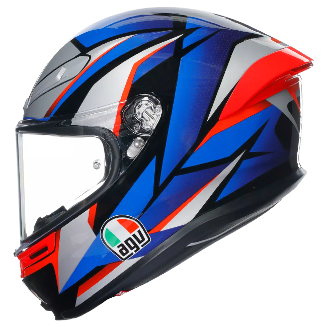 AGV K6 S ヘルメット スラッシュカット ブラック/ブルー/レッド | 2118395001015 