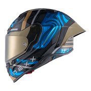 Nexx X.R3R ヘルメット スワール カーボン スカイブルー ゴールド 01XR323489780 