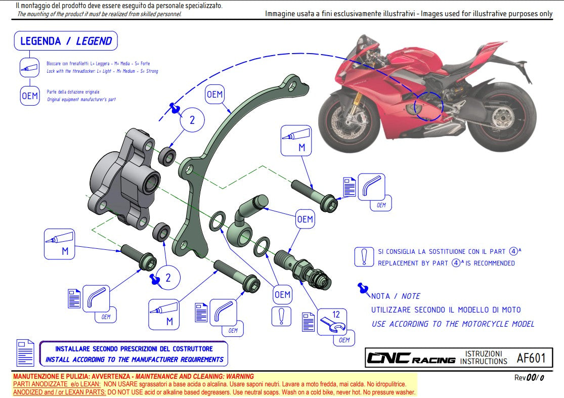 クラッチリリースシリンダー CNC Racing Ducati Panigale V4/S (2025) AF601 
