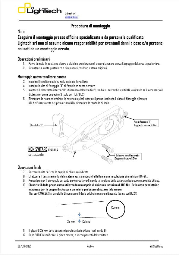 LighTechチェーンテンショナー Suzuki GSX-R 600 & 750 (11-16) TESU004 