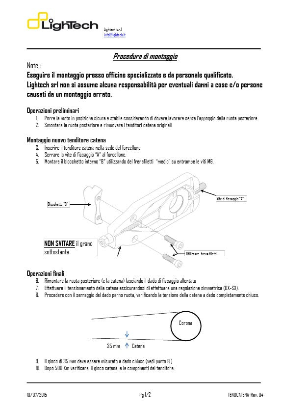 LighTechチェーンテンショナー Yamaha R6 RJ27 (17-25) TEYA006 