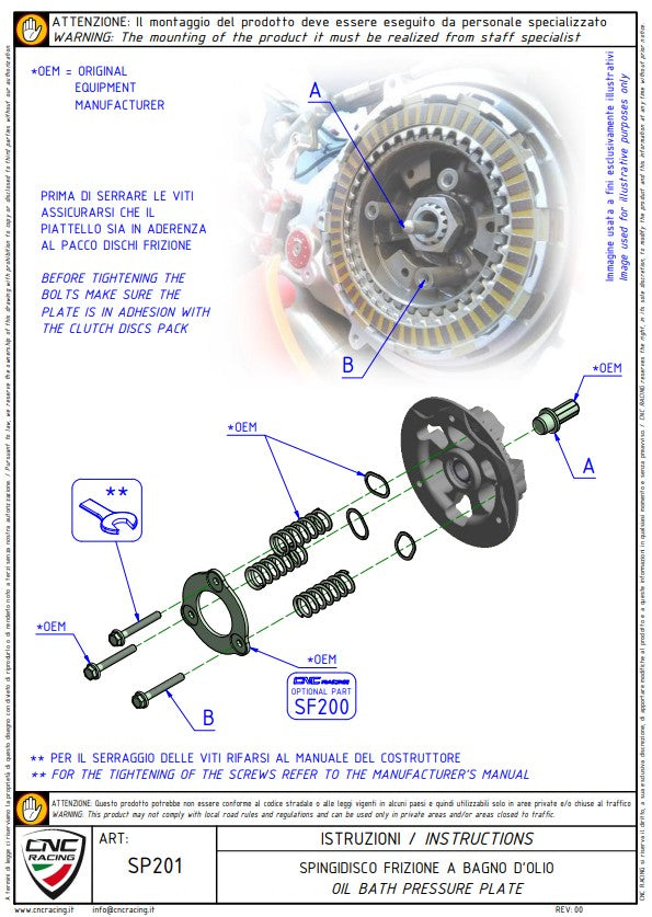 クラッチプレート CNC Racing Ducati Panigale V4/S (2025) SP201 