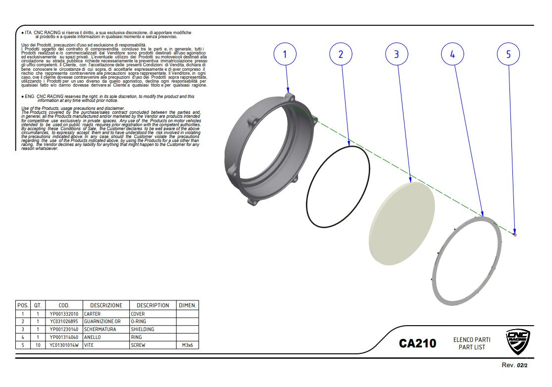 透明なクラッチカバー Pramac Racing 限定版 CNC レーシング Ducati Panigale V4/S (2025) CA210PR 