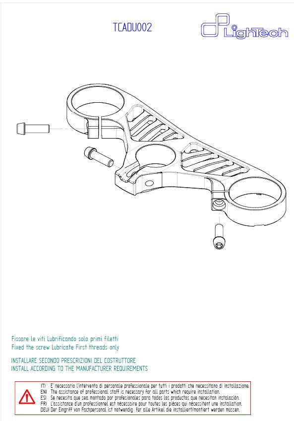 フォークトップブリッジ LighTech Ducati Panigale V4/S (2025) TCADU002NER 