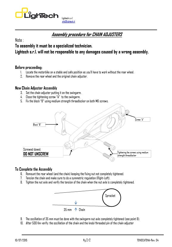 LighTechチェーンテンショナー Yamaha R6 RJ27 (17-25) TEYA006 