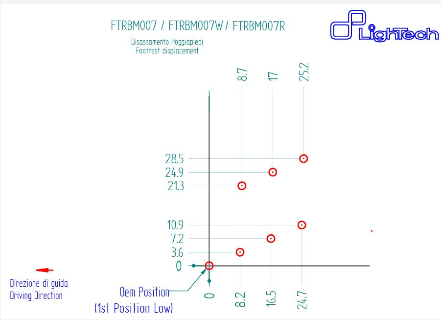 フットレストシステム LighTech BMW S1000RR K67 (19-25) FTRBM007/W 