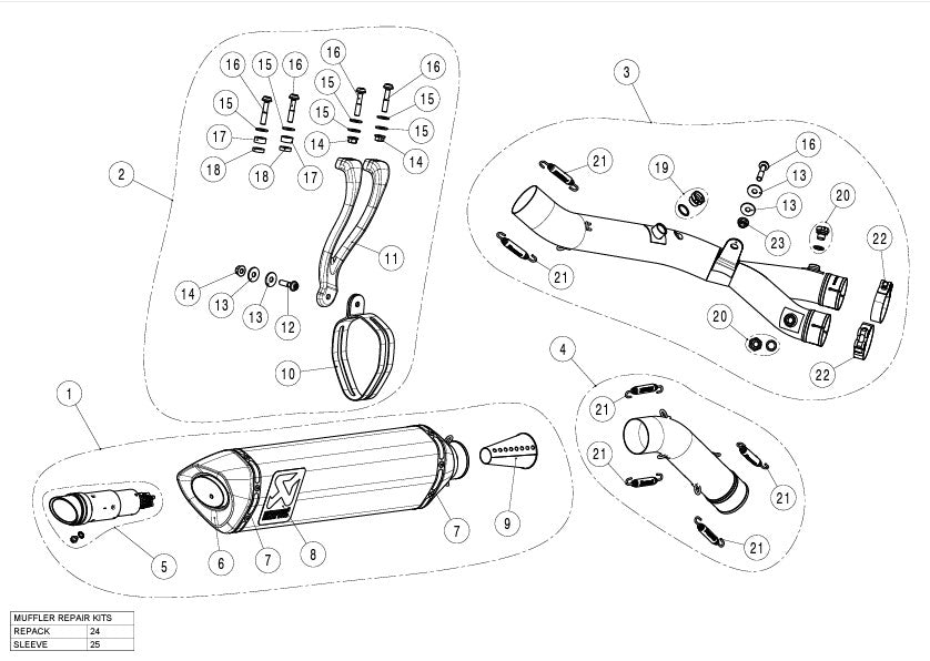 アクラポビッチ トラックデイセット（チタン）ヤマハ YZF-R1/M（15-25）S-Y10SO19-RT/TD 