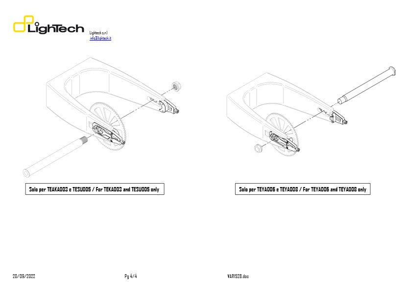 LighTechチェーンテンショナー Yamaha YZF-R1/M RN65 (20-25) TEYA005 